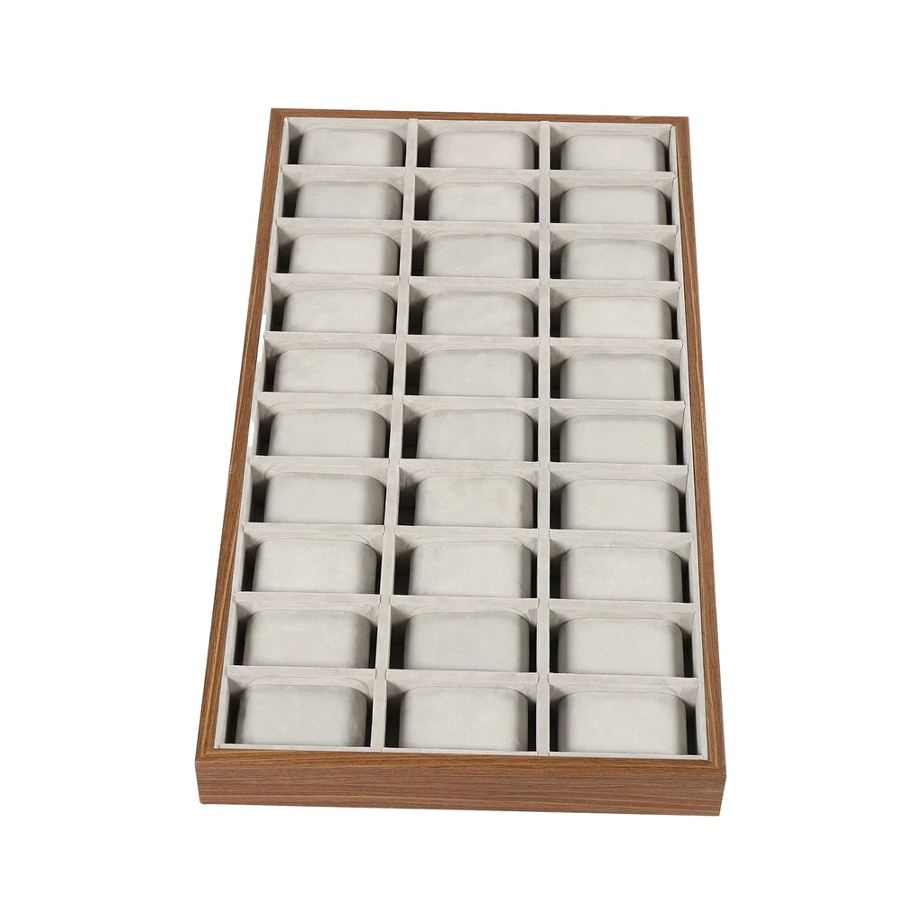 30-Slot Watch Display Box, Suede-Lined Organizer, Jewelry Storage for Watches, Bracelets, Necklaces, Earrings, Rings