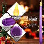 6pc LED Flickering Flameless Candles 28CM Taper Candles Halloween & Christmas Decor Wedding Home Festive Decor Battery Operated