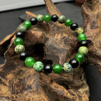 Fashionable 8mm Green Beaded Bracelet - Handmade Elastic Rope Bracelet - The Best Gift to Give