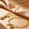 2Pcs/Set Elegant Stainless Steel Love Heart Bracelet For Women Couple Daily Holiday Wear Durable Jewelry Valentine's Day Gift