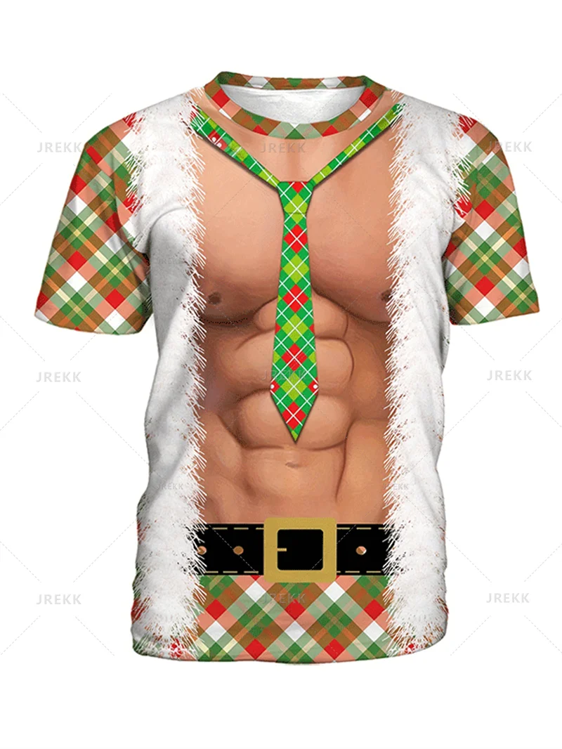 Fashion 3D Merry Christmas Printed T Shirt Happy Santa Claus Xmas Christmas Trees Graphic Tee Shirts Kid Funny Short Sleeves Top