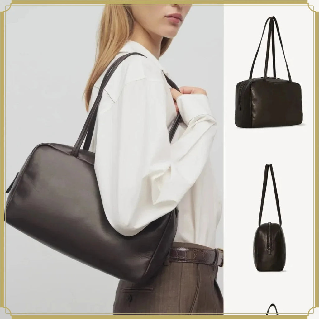 Handbags Shoulder Bag Women Female Sheepskin Bowling Bag Convenience for Commuting Single-shoulder Underarm Bag Leather Material