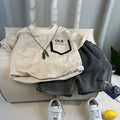 Boys' Summer 2pcs/Set 2026 New Handsome Children's Short sleeved T-shirt Kids Baby Workwear Shorts Two piece Set Trendy 2-8Years