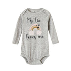 My Aunt Loves Me Very Much Print Baby Bodysuit Spanish Baby Romper Toddler Jumpsuit Girls Boys Long Sleeve Clothes Infant Romper