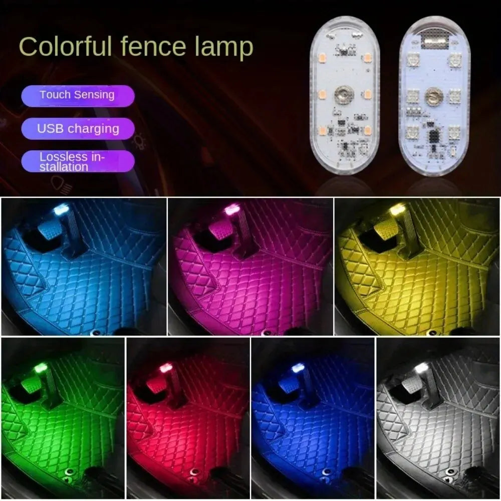 Wireless LED Car Interior Lights - USB Chargeable Ceiling Lamp, Hand Reading Light & Door Light for Night Time Illumination