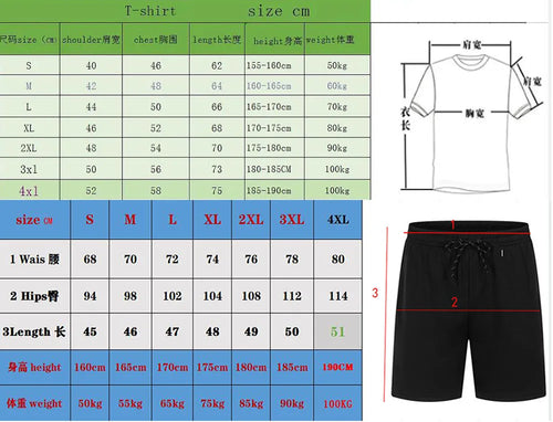 2026 Summer New Men Crew Neck Short Sleeve T-Shirt Sports Shorts 2 Piece Set Breathable Quick Dry Comfortable Casual Fitness