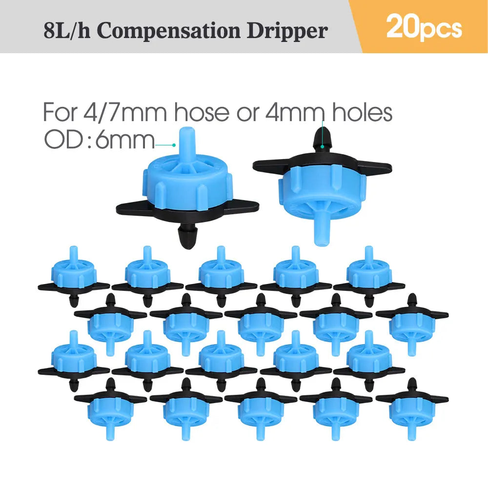 2L 4L 8L Dripper Irrigation 3/5mm Hose 2/4-Way Connector Water Splitter Emitter Drip Arrow Micro Drip System Garden Accesorries
