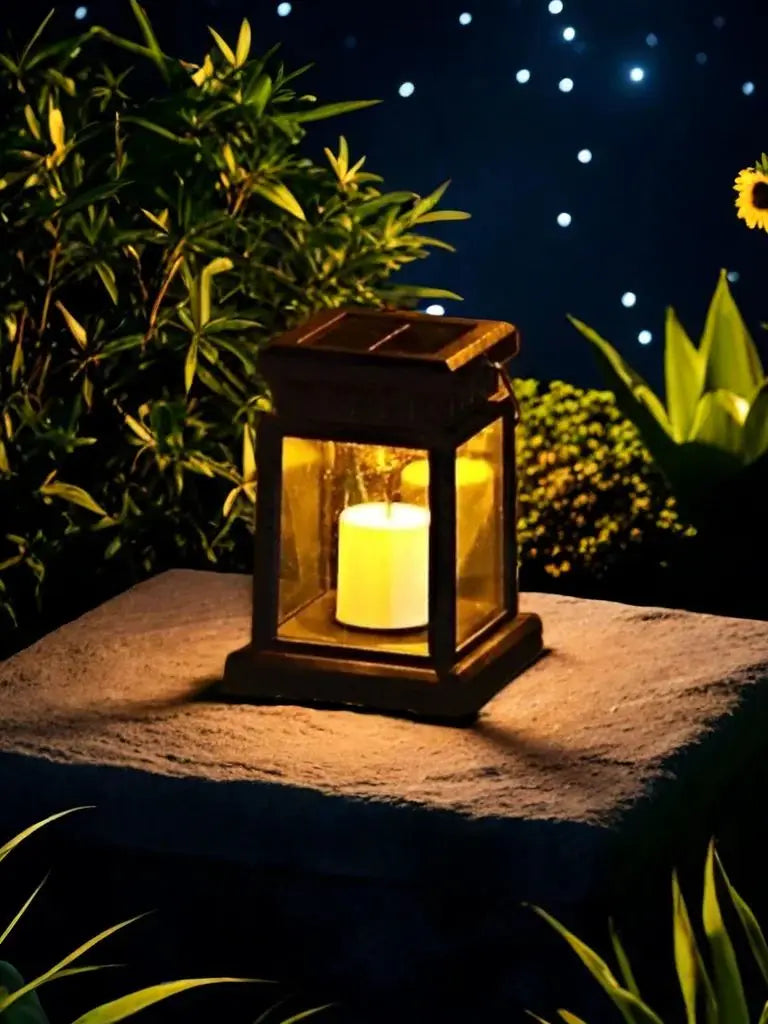 1pc Solar Lantern Outdoor Garden Hanging Lanterns Waterproof LED Mission Lights For Halloween Christmas Decorations