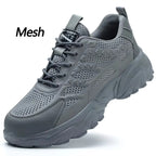 Lightweight Steel Toe Shoes Men Work Sneakers Fashion Safety Shoes Anti-smash Anti-puncture Work Boots Protective Shoes Non-slip