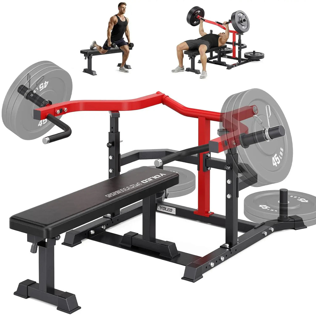 Chest Press Machine, 1100LBS Bench Press Machine with Separate Press Station & Adjustable Weight Bench, Independent, Customized