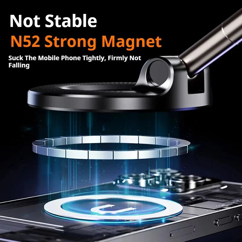 Super Strong Car Phone Holder Suction Cup Vacuum Magnetic Phone Stand 360° rotatable and Foldable Suction Cup Phone Holder
