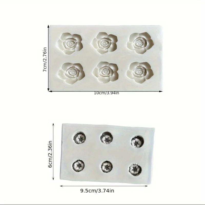 1pc Rose Silicone Mold Chocolate Pudding Jelly Fondant Mold Clay Plaster Resin Craft Mold Diy Baking Tools