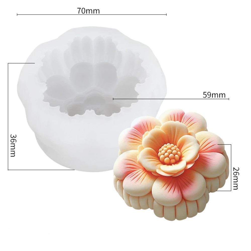3D Flower Shape Flower Silicone Molds Ice Pastry Baking Tool Jelly Candy Moulds Reusable Chocolate Silicone Soap Mold Kitchen