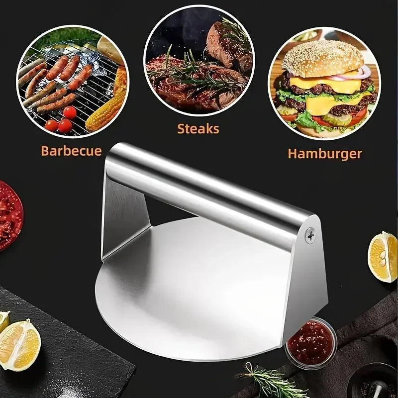 Stainless Steel Smash Burger Press Hamburger Patties Meat Masher Circular Meat Press Mold for Deli Meats Kitchen Accessories