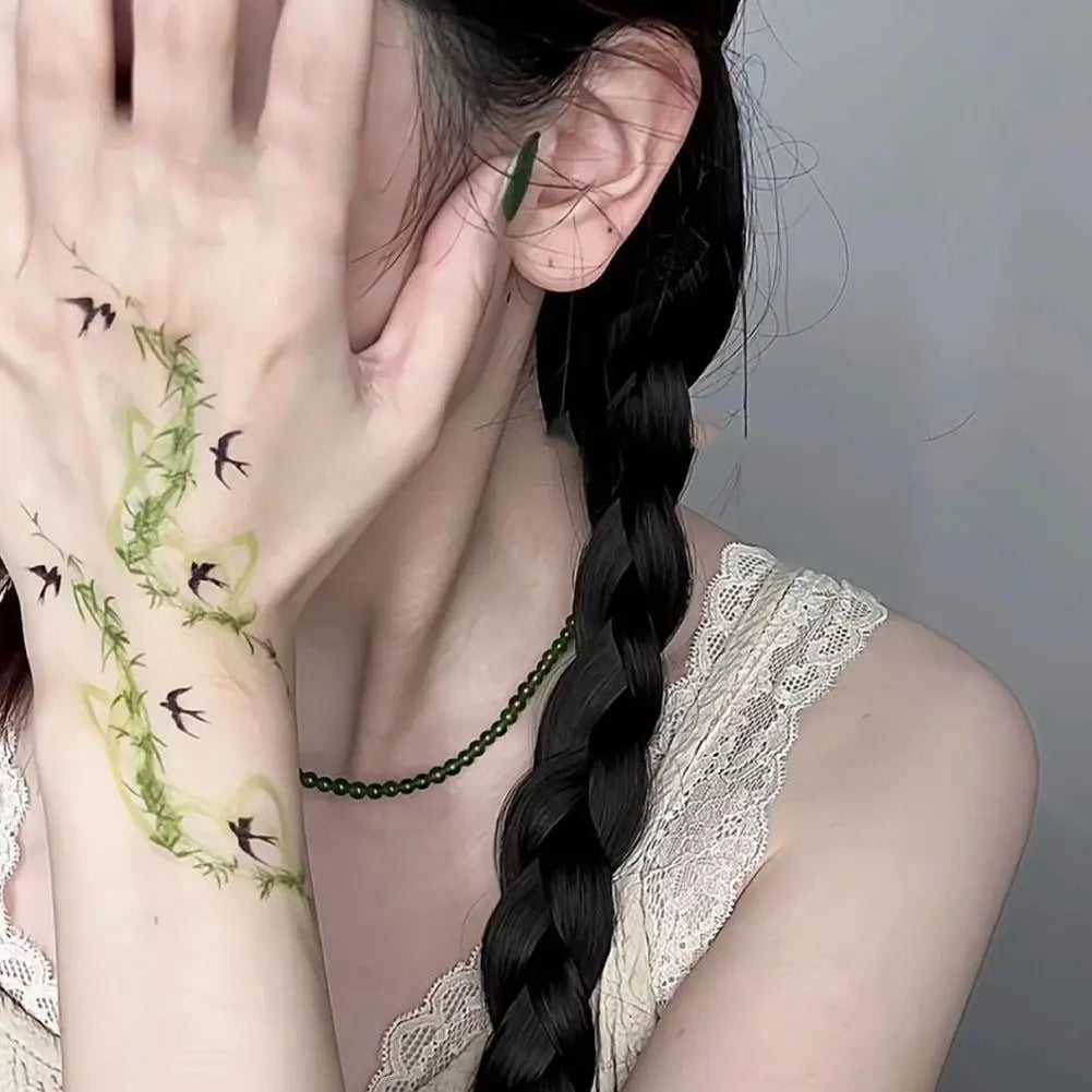 Sexy Flower Arm Temporary Tattoo Sticker Beauty Blue Rose Plum Bossom  Body Leg Waterproof Tatoo Fashion Totem