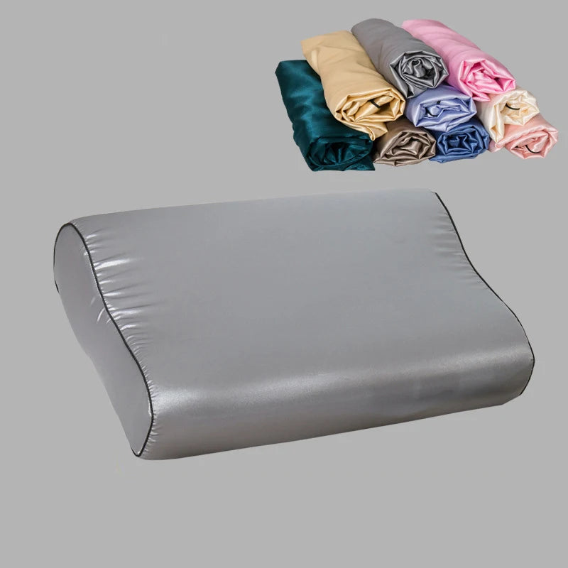 1 Pcs Luxury Satin Pillowcase 30cmx50cm/40cmx60cm Pure Color Luxury Comfortable Imtation Satin Memory Foam Pillow Cover