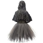 2025 Girls Demon Horror Death Halloween Costume Cosplay Fancy Dress Party Medieval Hooded Cloak Clothing Party Grim Clothes ﻿