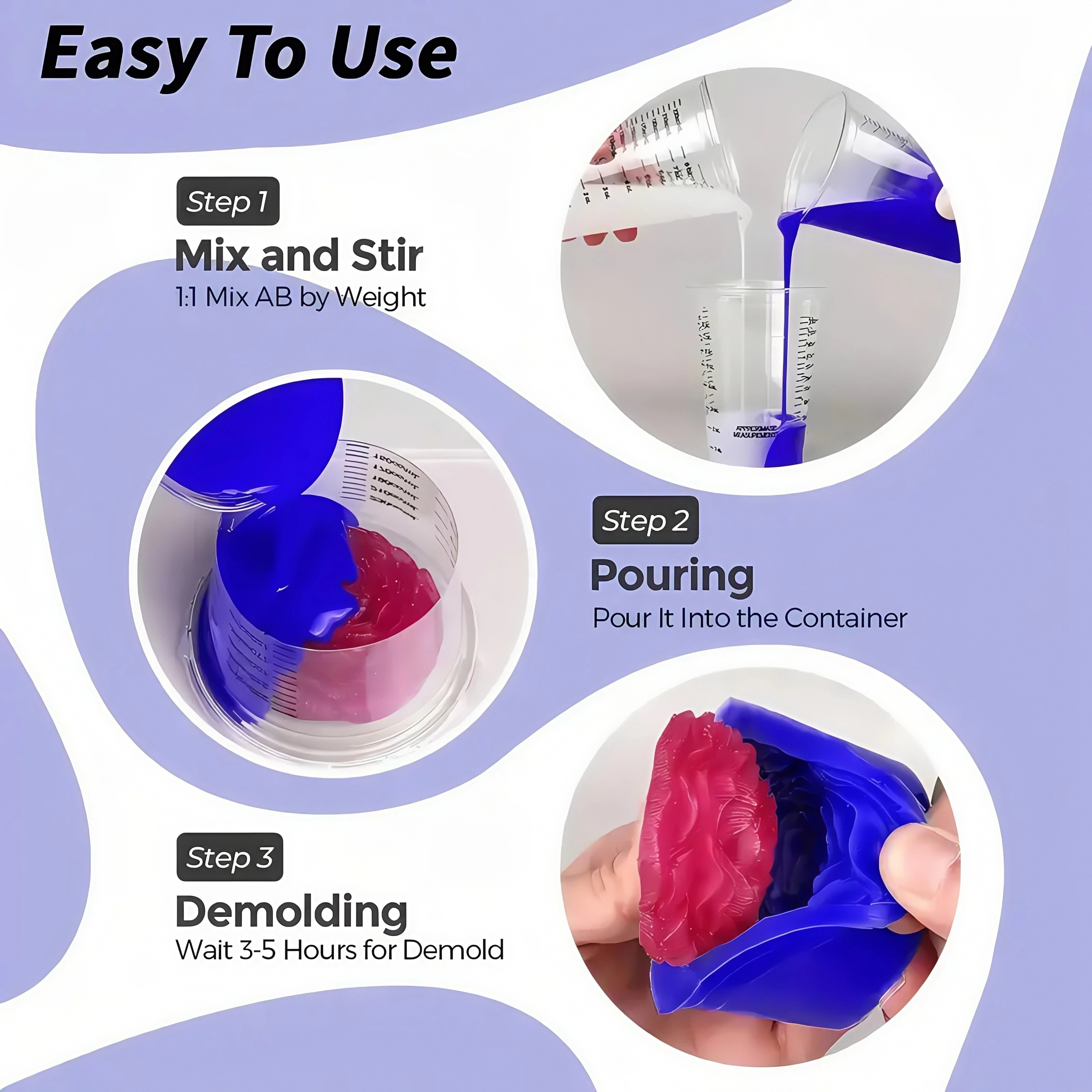Silicone Mold Making Kit,  Easy Mixing, Flexible Platinum Cured Molding Silicone for Casting Resin Molds & Silicone Molds