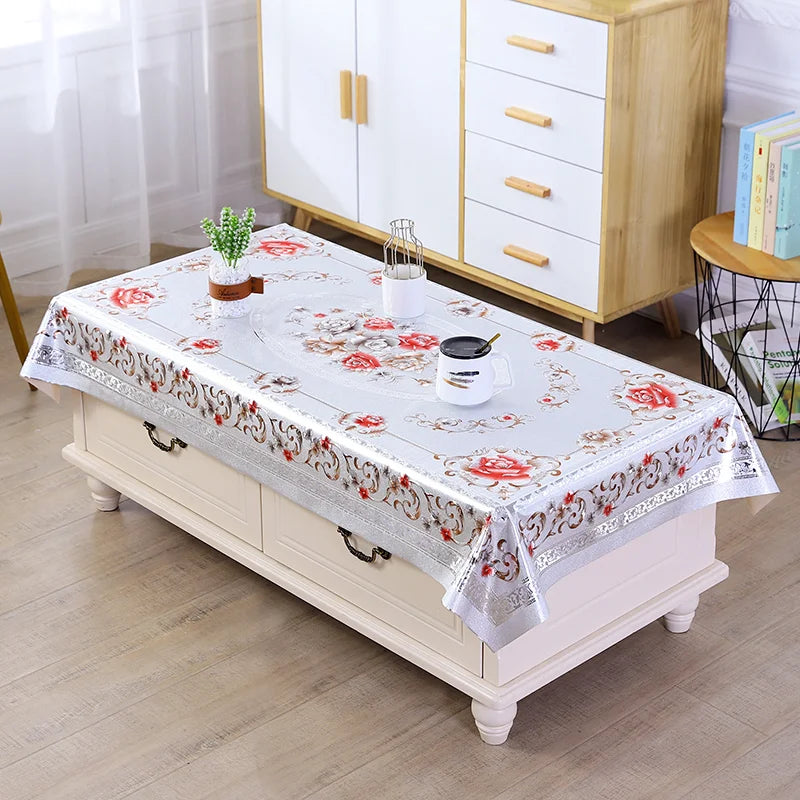 90x150cm Printed High-end Tablecloth Waterproof Oil Resistant Odorless PVC Tablecloths High Quality Without Fading Antependium