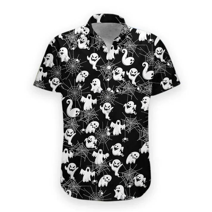 New Halloween Series 3D Printed Casual Pumpkin Short Sleeved Shirt for Men Beach Wear Summer Clothing