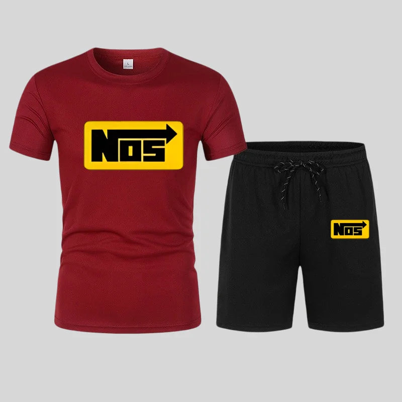 Comfortable and breathable men's summer fashion trend casual sports two-piece set in 2026 short-sleeved T-shirt + shorts set
