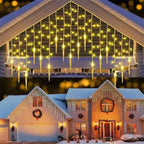 LED Solar   Icicle Curtain String Lights Droop Outdoor Garden Wedding Light New Year Droop 0.5M 0.6M 0.7M Christmas Decoration