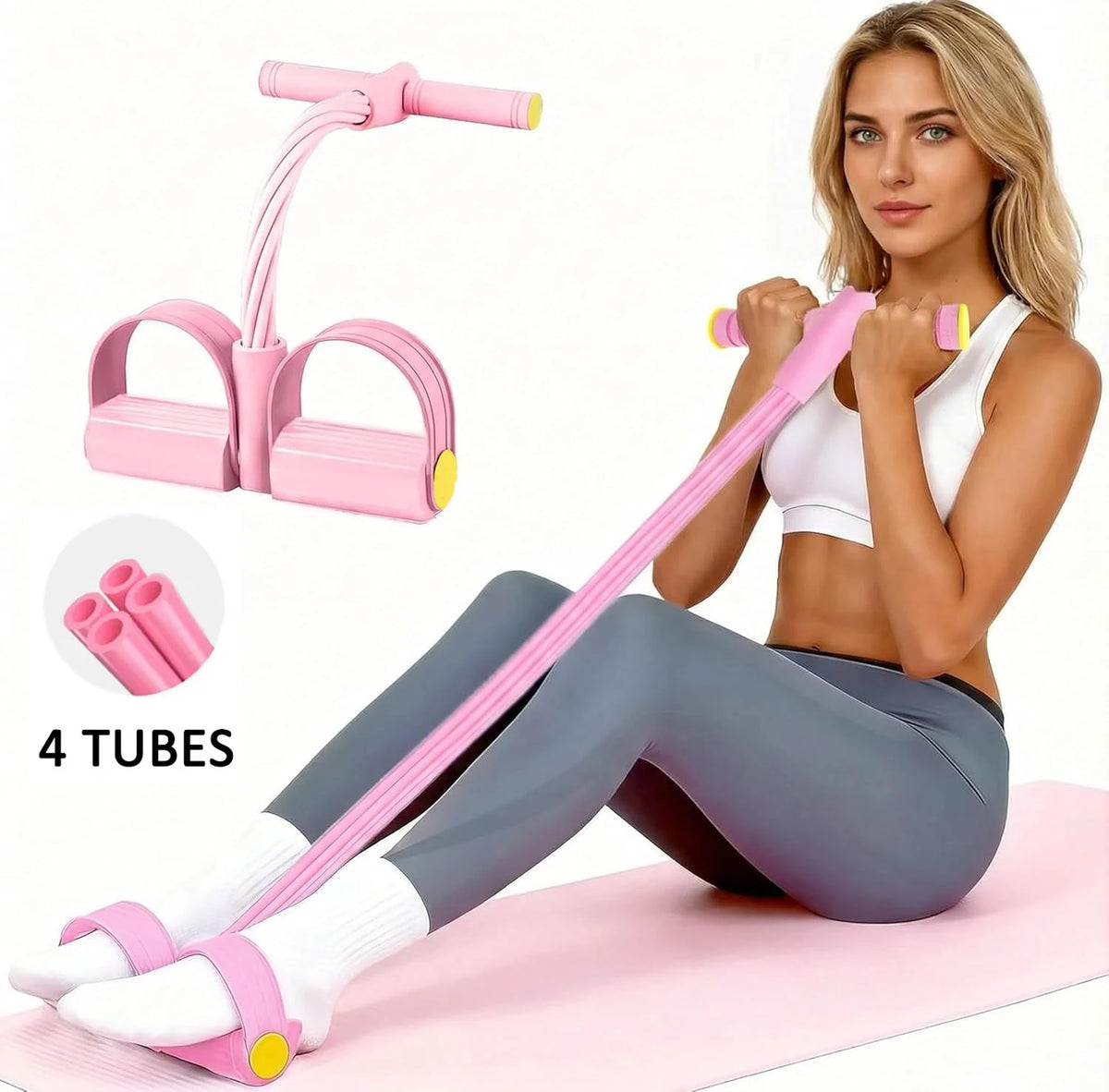 Pedal Resistance Band Tensioner Multi-Functional Household Gym Fitness Equipment Yoga Abdominal Strengthening Tension Rope