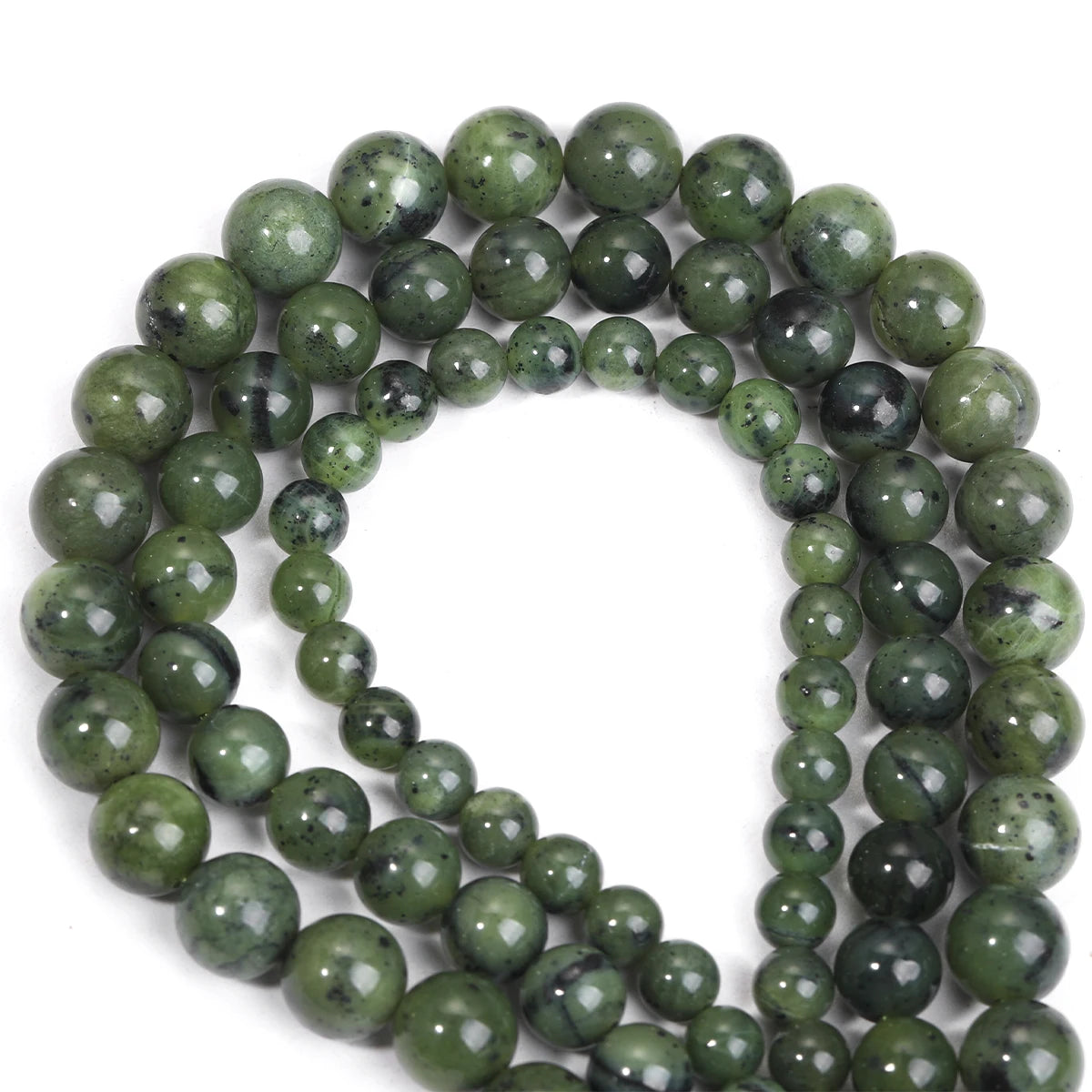 SHIJIWLS Natural Stone Canada Jade Diy Beads For Making Jewelry, Bracelets, Necklaces, Earrings Loose Beads 6/8/10mm Wholesale
