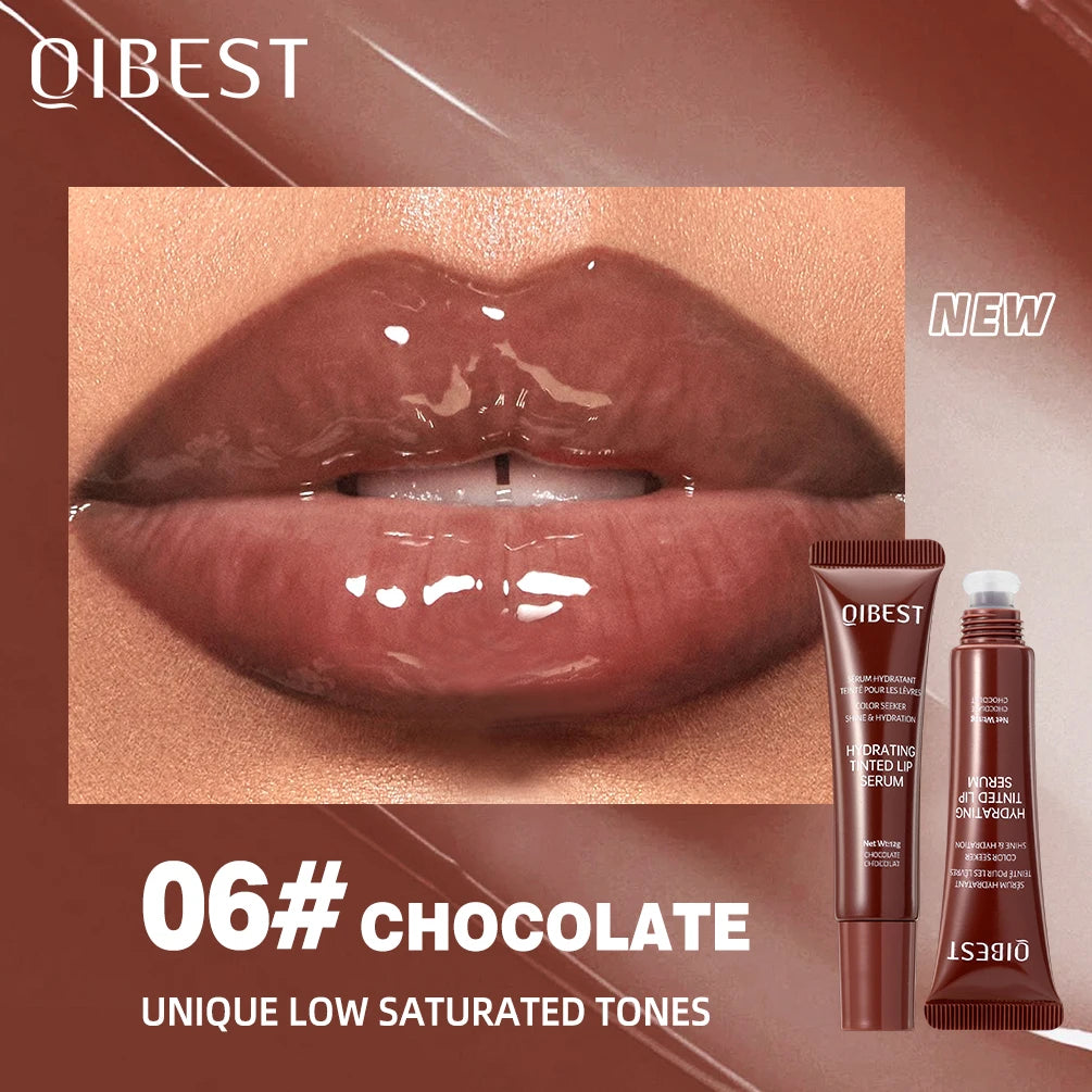 QIBEST 6 Colors Watery Crystal Jelly Lip Oil Balm Moisturizing Smoothing Lip Lines Jelly Pout Lip Gloss Glass Lip Glaze Cosmetic
