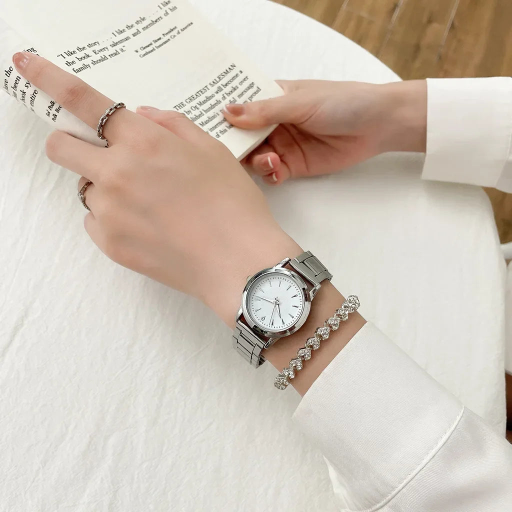 Matching Couples Luminous Steel Band Quartz Watches Gift Timepiece Fashion Watch for Men and Women