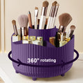 Rotating Makeup Organizer, Cosmetic Display Case with Brush Holder Perfume Tray, Storage Carousel for Vanity Bathroom Countertop