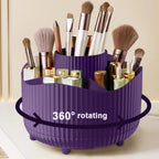 Rotating Makeup Organizer, Cosmetic Display Case with Brush Holder Perfume Tray, Storage Carousel for Vanity Bathroom Countertop