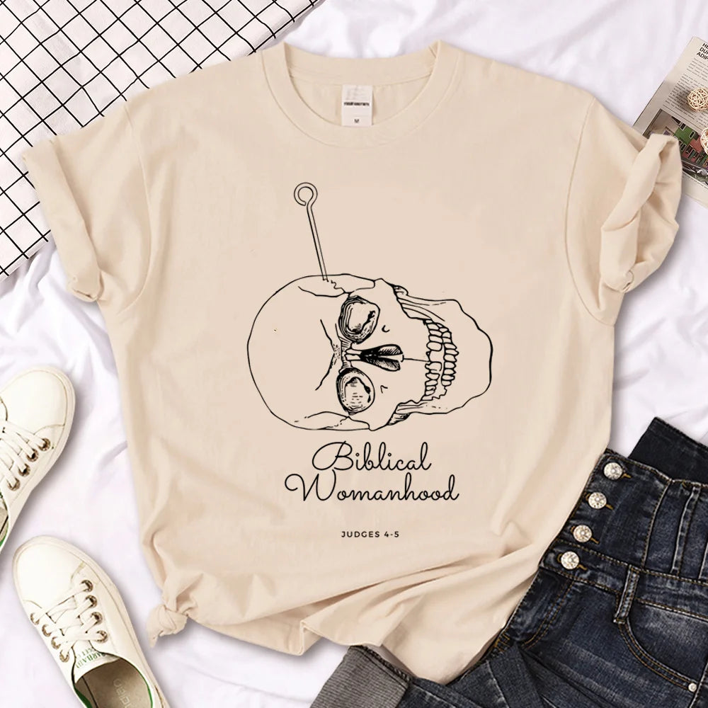 Bible Faith Jesus t shirt women Japanese Tee girl manga designer streetwear clothing