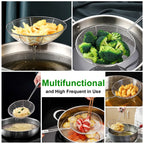 1/3pcs Spider Strainer Oval Skimmer Stainless Steel Filter Mesh with Handle for Kitchen Frying Food Pasta Spaghetti Cooking Tool