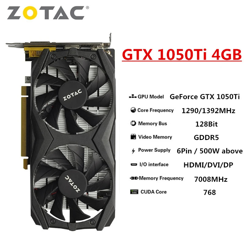 Used Zotac Graphics Cards GTX 1650 1660 1060 1050Ti 6GB 1050 Ti 3GB 4GB 1660S Super Video Card GPU Desktop PC Computer Mining