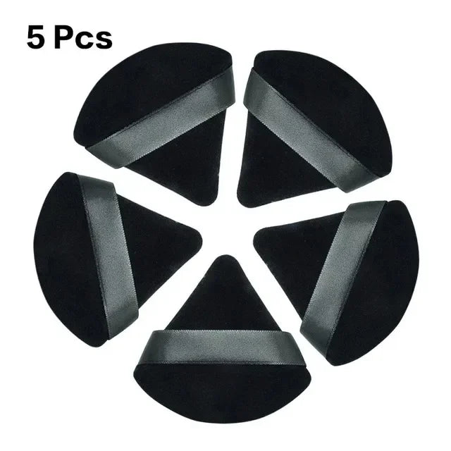 2/5/10/20Pcs Triangle Velvet Powder Puff Pizza Flours Mini Face Makeup sponge Cosmetics Washable Lightweight Makeup Tool