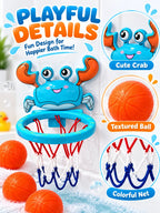 Toddler Bath Basketball Hoop Toy with 3 Soft Balls Strong Suction Cups Bathtub Shooting Game Birthday Gift for Boys Girls