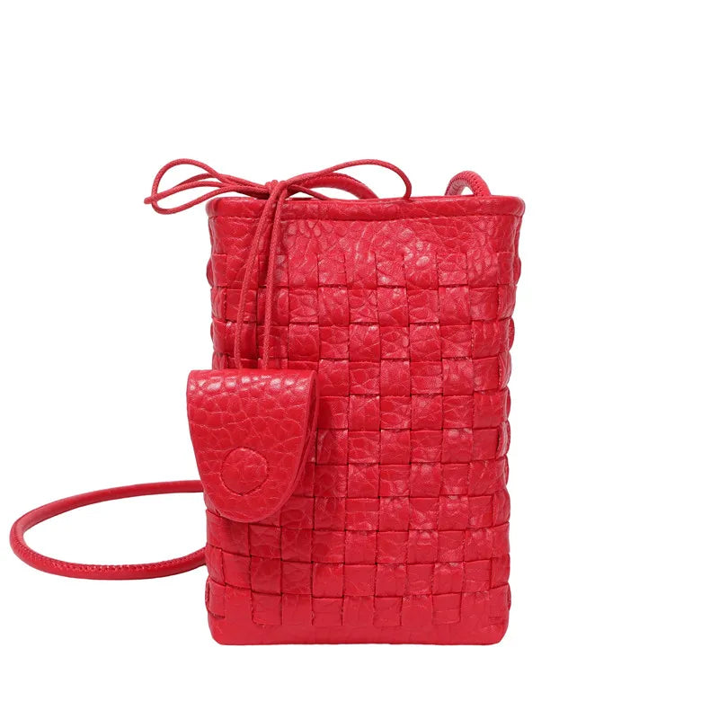 Women's Bag PU designer luxury bags woman 2026 Shoulder bags Fashion niche woven minimalist crossbody bag Wallet
