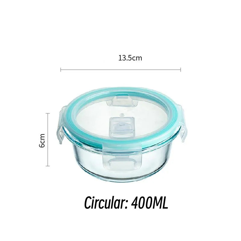 High Borosilicate Glass Lunch Bento Box Microwave Oven Separate Fresh-keeping Bowl Sealed Box Food Storage Containers Crisper