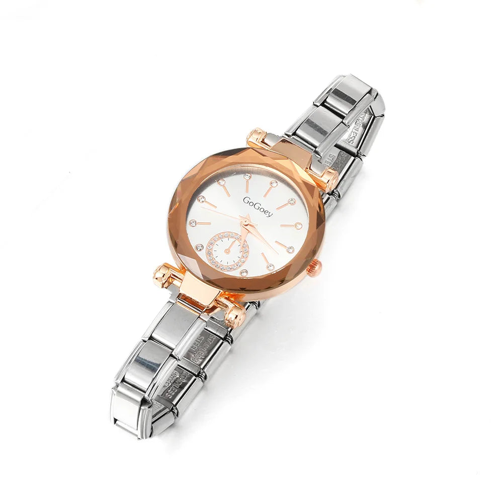 Design Luxury High Class Feeling Women Men Quartz Watch Stainless Steel Strap Width 9mm Trendy Trend Everyday Couples Gifts