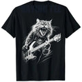 HOT SALE Rock Otter Plays Guitar T-shirt Squirrel Plays Guitar Street Wear Rock Cat Music Graphics Say Tee Novelty Soft T-shirt
