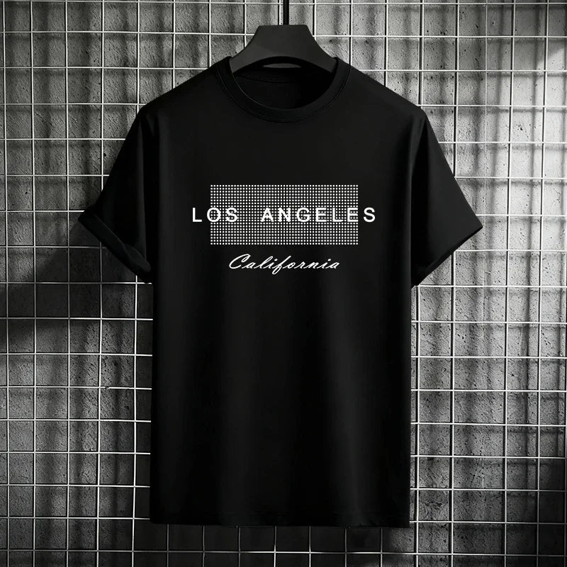 2026 Summer New Men's T-shirt High Quality 100% Cotton Pure Color Tees Urban Casual Fashion Short Sleeve O-neck Top Streetwear