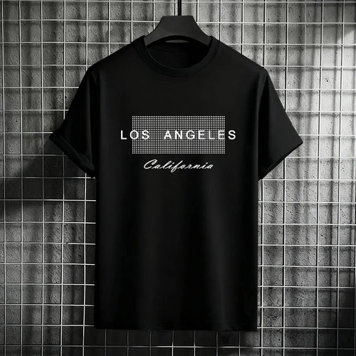 2026 Summer New Men's T-shirt High Quality 100% Cotton Pure Color Tees Urban Casual Fashion Short Sleeve O-neck Top Streetwear