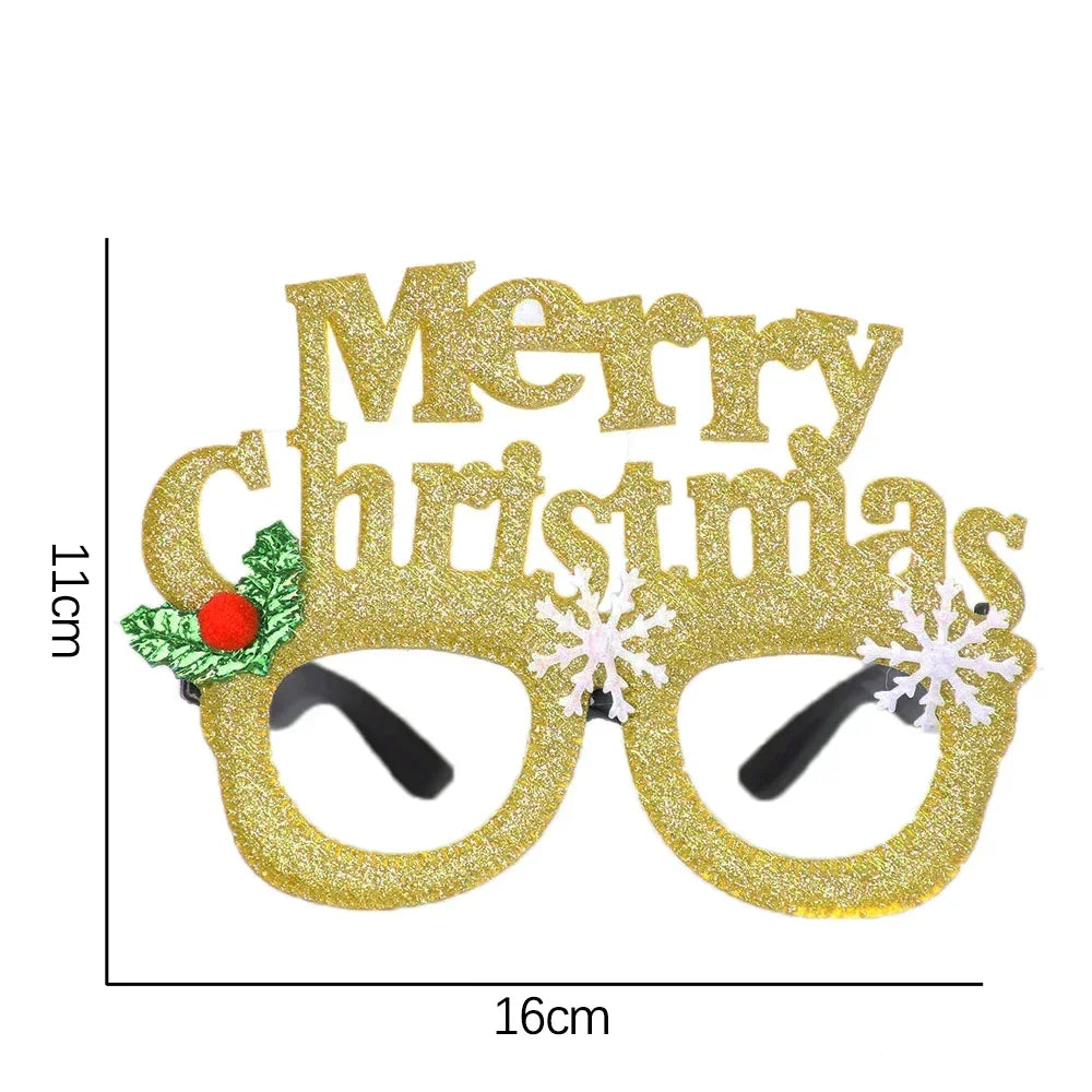 Christmas Glasses Santa Claus Xmas Tree Snowman Plastic Glasses Kid Gift Xmas Party Supplies Photo Props Christmas Decoration