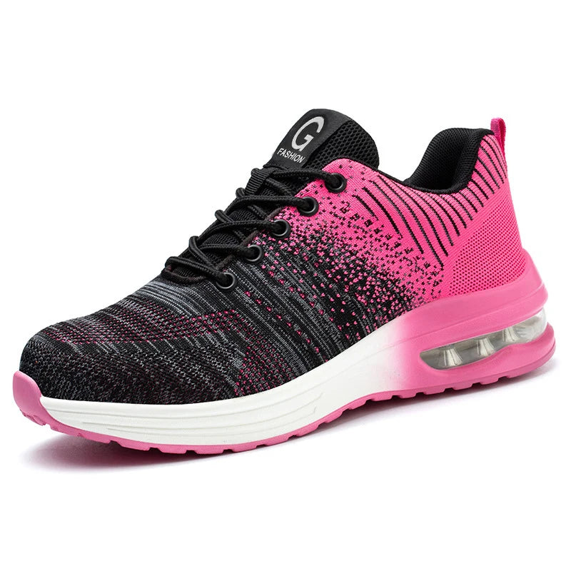 Lightweight Safety Shoes Women Men Air Cushion Work Sneakers Steel Toe Shoes Construction Safety Boots Anti-smash Work Shoes