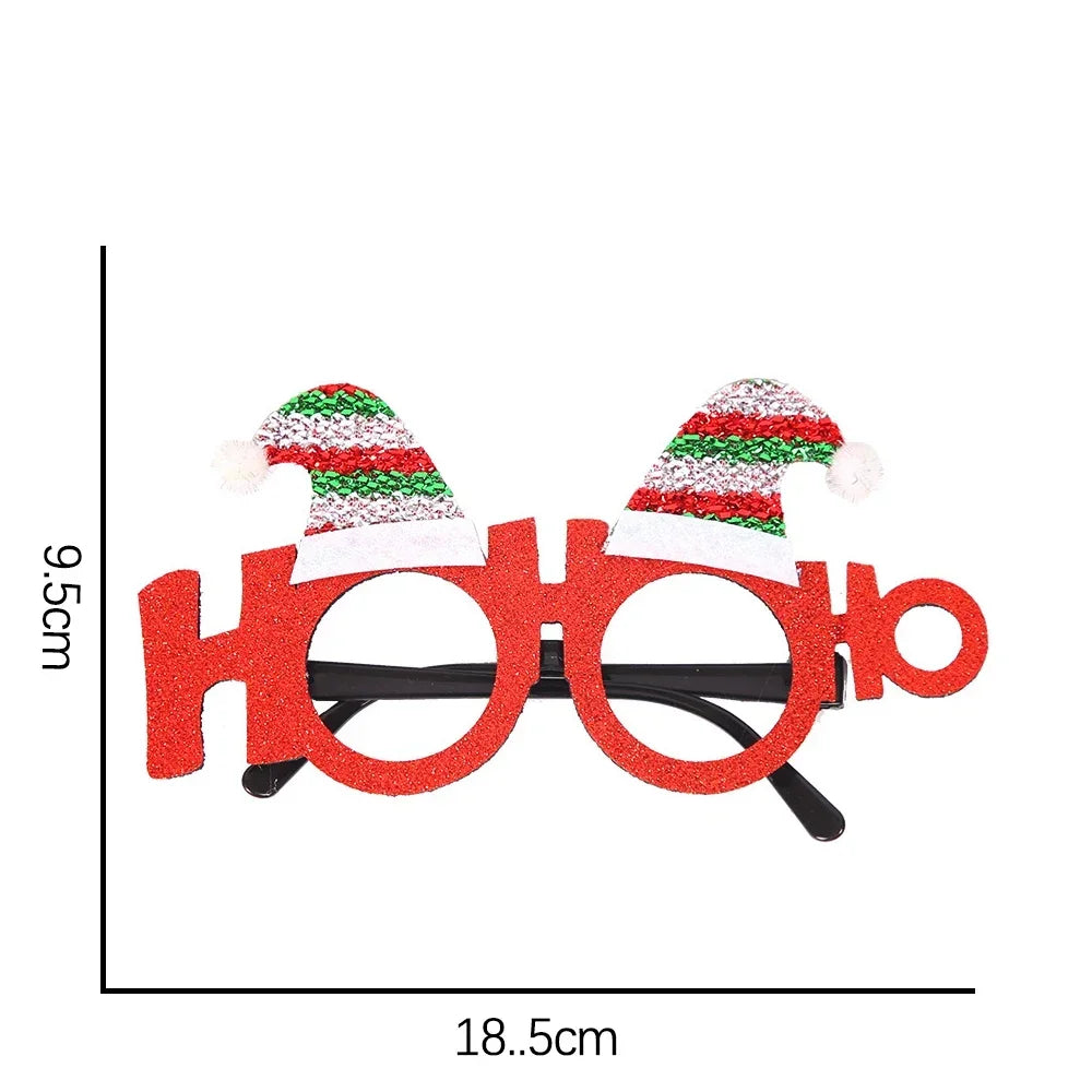 Christmas Glasses Santa Claus Xmas Tree Snowman Plastic Glasses Kid Gift Xmas Party Supplies Photo Props Christmas Decoration