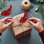 1/50PCS Christmas Artificial Red Berries Branches Xmas Tree Garland Flower Arrangement Branches Holly Berry Fake Flowers Plant