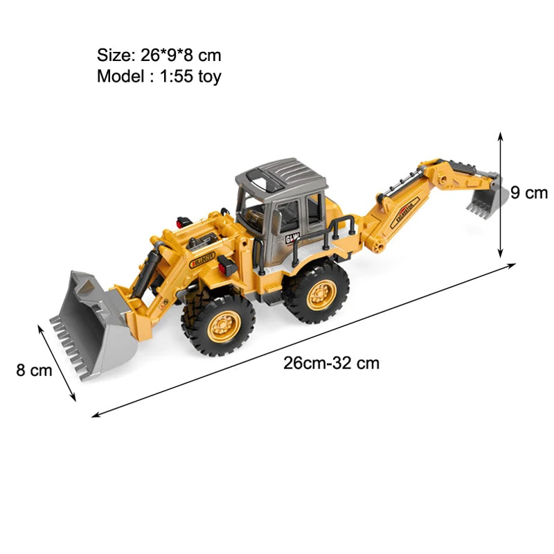 Engineering Diecast Tower Crane Forklift Bulldozer Excavator Vehicle Model Toys for Boys Alloy+Plastic Tractor Inertial Driving