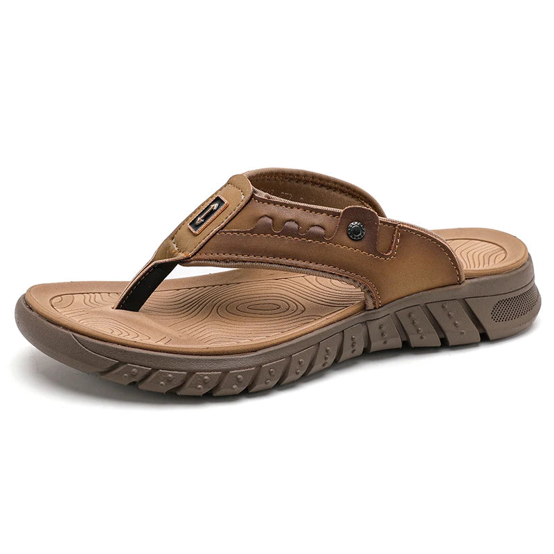 Mens Casual Slippers Summer Outdoor Open Toe Beach Shoes Soft Bottom Comfortable Vacation Indoor Sandals Fashion Non Slip Breath