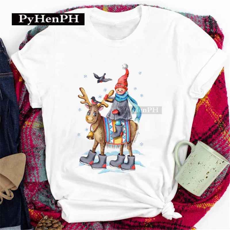 Merry Christmas T Shirt  Personalized and Exquisite Christmas Gift T-shirts and Clothes Women Clothing Aesthetic Clothes